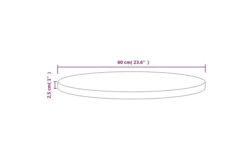 Bordplate hvit 60x2,5 cm heltre furu - Hvit - Møbler - Bord - Bordtilbehør - Bordplate