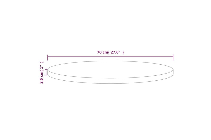 Bordplate 70x2,5 cm heltre furu - Brun - Møbler - Bord - Bordtilbehør - Ileggsplate