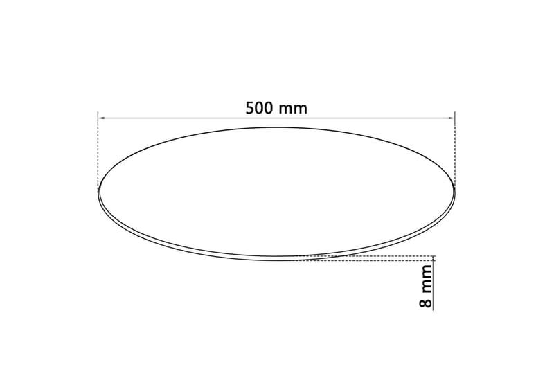 Bordplate herdet glass rund 500 mm - Svart - Møbler - Bord - Bordtilbehør - Ileggsplate