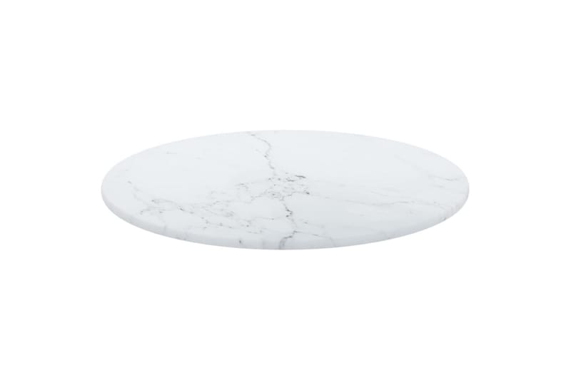 Bordplate hvit 30x0,8 cm herdet glass med marmor design - Hvit - Møbler - Bord - Bordtilbehør - Ileggsplate