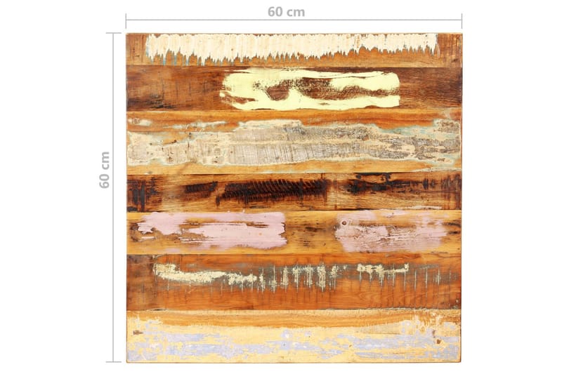 Firkantet bordplate 60x60 cm 25-27 mm gjenvunnet heltre - Møbler - Bord - Bordtilbehør - Ileggsplate