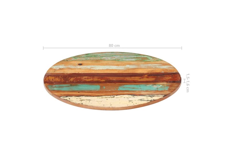 Rund bordplate 80 cm 15-16 mm gjenvunnet heltre - Møbler - Bord - Bordtilbehør - Ileggsplate