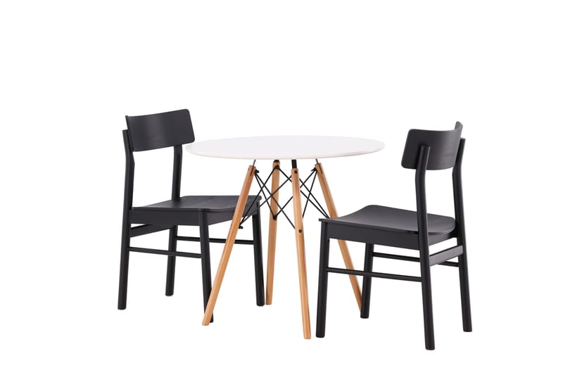 Danburi Spisegruppe 60 cm Rund med 2 Montros Stoler - Sort - Møbler - Bord - Spisegruppe