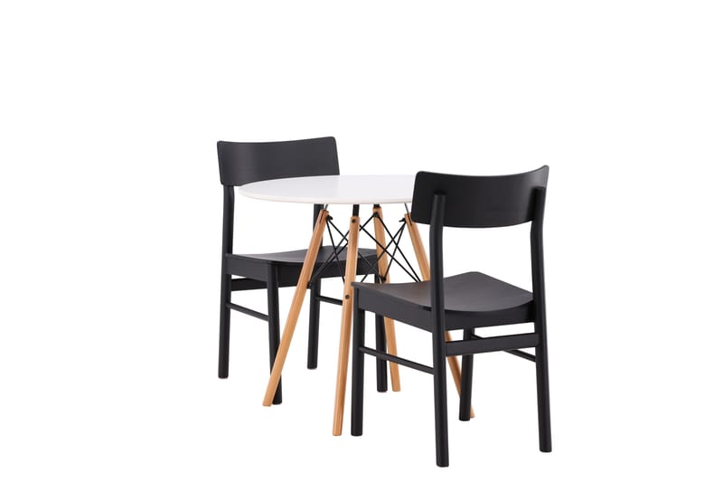 Danburi Spisegruppe 60 cm Rund med 2 Montros Stoler - Sort - Møbler - Bord - Spisegruppe