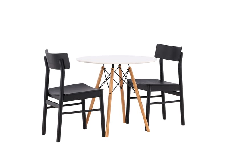 Danburi Spisegruppe 60 cm Rund med 2 Montros Stoler - Sort - Møbler - Bord - Spisegruppe