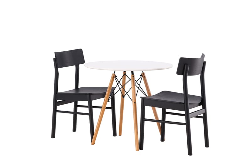 Danburi Spisegruppe 60 cm Rund med 2 Montros Stoler - Sort - Møbler - Bord - Spisegruppe