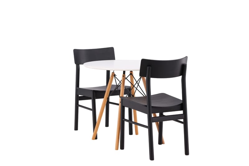 Danburi Spisegruppe 60 cm Rund med 2 Montros Stoler - Sort - Møbler - Bord - Spisegruppe