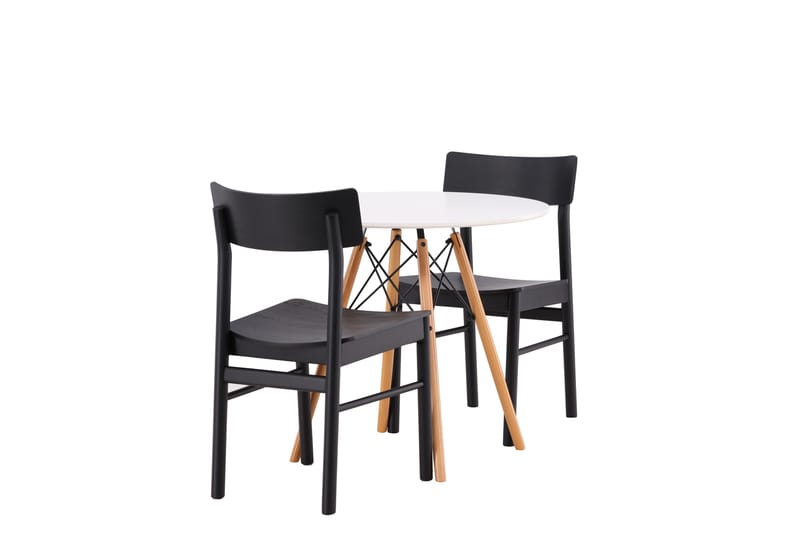 Danburi Spisegruppe 60 cm Rund med 2 Montros Stoler - Sort - Møbler - Bord - Spisegruppe