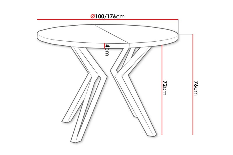 Elan Spisebord 176 cm - Svart/Hvit - Møbler - Bord - Spisebord & kjøkkenbord