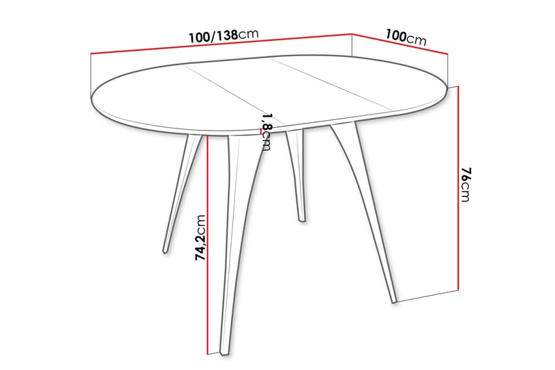 Eldo Spisebord 138 cm - Svart - Møbler - Bord - Spisebord & kjøkkenbord