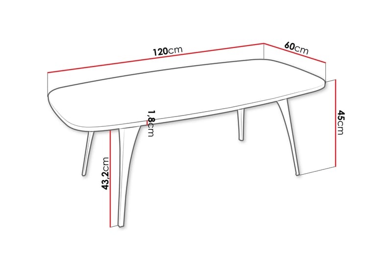 Elwyn Sofabord 120 cm - Svart/Beige - Møbler - Bord - Sofabord & salongbord