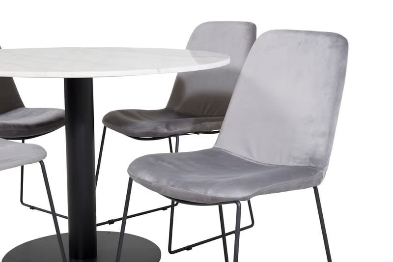 Estelle Spisegruppe 106 cm Rund med 4 Muce Stoler - Sort - Møbler - Bord - Spisegruppe