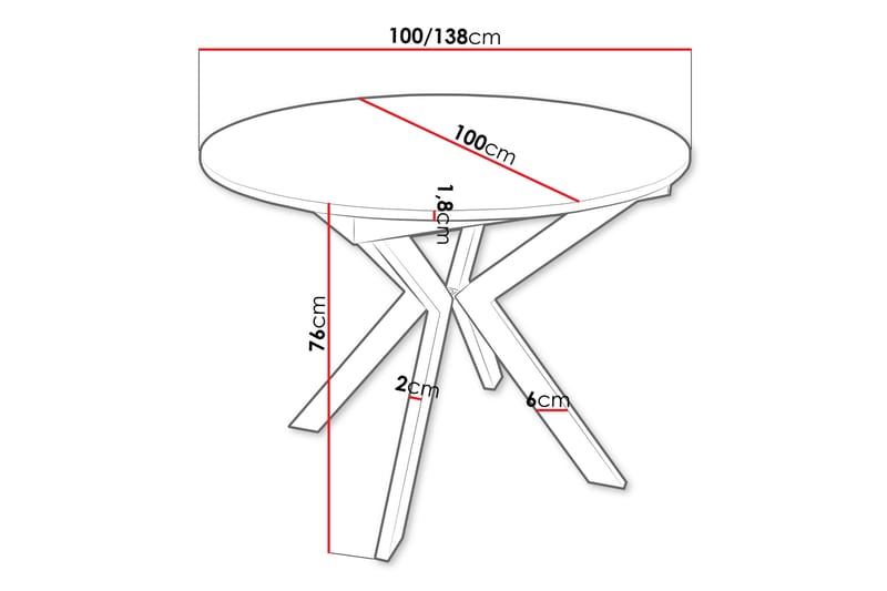 Ferrer Spisebord 138 cm - Svart - Møbler - Bord - Spisebord & kjøkkenbord