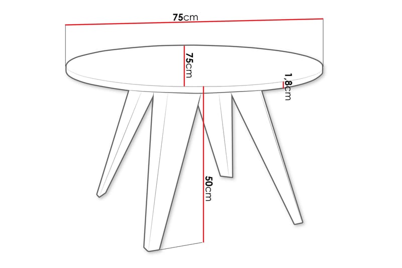 Festus Sofabord 75 cm - Svart - Møbler - Bord - Sofabord & salongbord