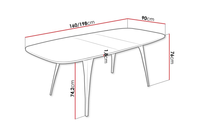 Fritzger Spisebord 198 cm - Svart/Beige - Møbler - Bord - Spisebord & kjøkkenbord