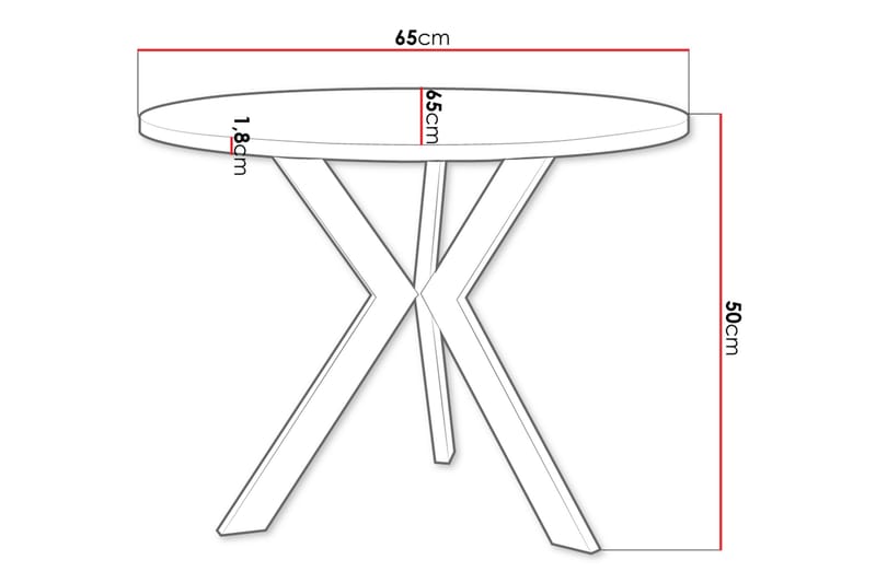 Froma Sofabord 65 cm - Hvit/Svart - Møbler - Bord - Sofabord & salongbord