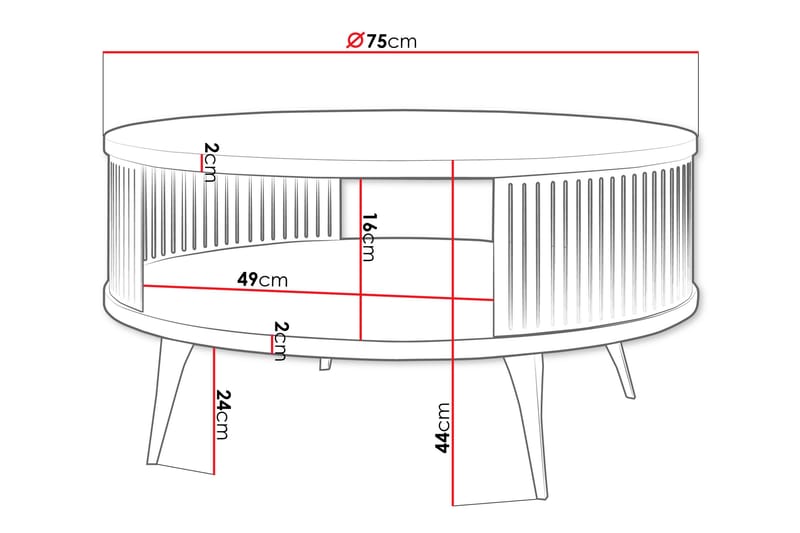 Galia Sofabord 75 cm - Svart - Møbler - Bord - Sofabord & salongbord