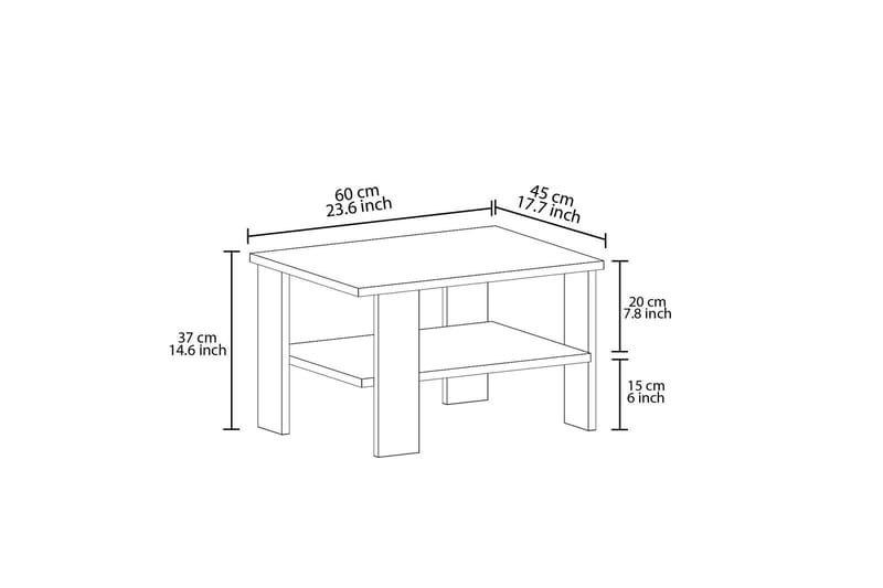 Greger Sofabord 60 cm - Grå - Møbler - Bord - Sofabord & salongbord