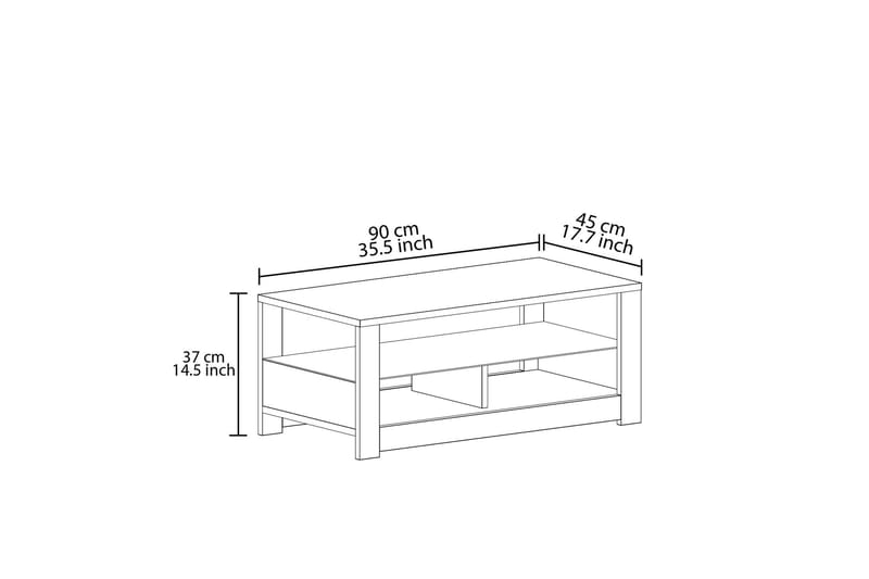 Griselda Sofabord 90 cm - Eik - Møbler - Bord - Sofabord & salongbord