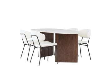 Grönvik Matgruppe 180 cm Oval med 4 Chico Stoler - Mocca - Møbler - Bord - Spisegruppe