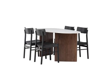 Grönvik Spisegruppe 180 cm Oval med 4 Montros Stoler - Mocca - Møbler - Bord - Spisegruppe