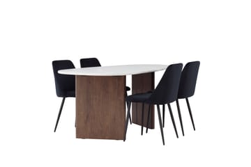 Grönvik Spisegruppe 180 cm Oval med 4 Night Stoler - Mocca - Møbler - Bord - Spisegruppe