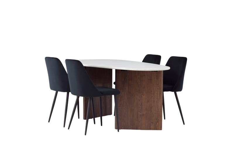 Grönvik Spisegruppe 180 cm Oval med 4 Night Stoler - Mocca - Møbler - Bord - Spisegruppe