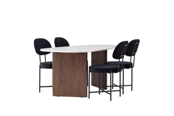 Grönvik Spisegruppe 180 cm Oval med 4 Stella Stoler - Mocca - Møbler - Bord - Spisegruppe