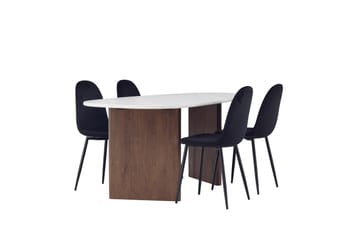 Grönvik Spisegruppe 180 cm Oval med 4 Polar Stoler - Mocca - Møbler - Bord - Spisegruppe