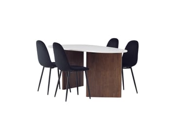 Grönvik Spisegruppe 180 cm Oval med 4 Polar Stoler - Mocca - Møbler - Bord - Spisegruppe