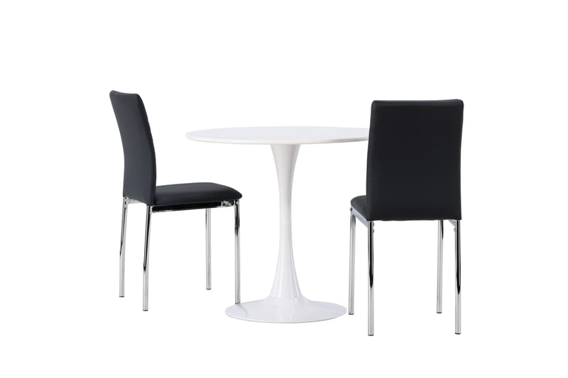 Hamden Spisegruppe 80 cm Rund med 2 Lily Stoler - Svart - Møbler - Bord - Spisegruppe