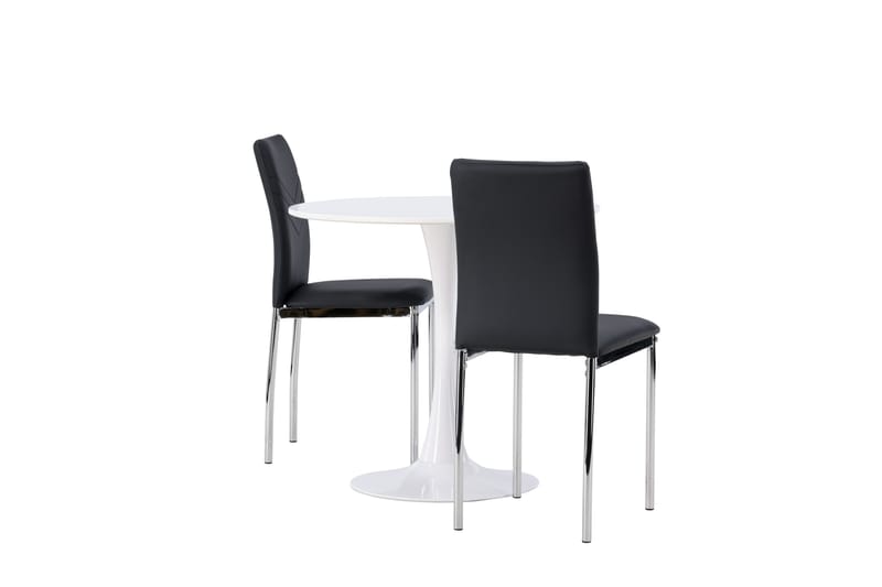 Hamden Spisegruppe 80 cm Rund med 2 Lily Stoler - Svart - Møbler - Bord - Spisegruppe