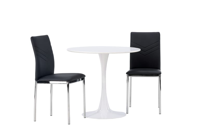 Hamden Spisegruppe 80 cm Rund med 2 Lily Stoler - Svart - Møbler - Bord - Spisegruppe