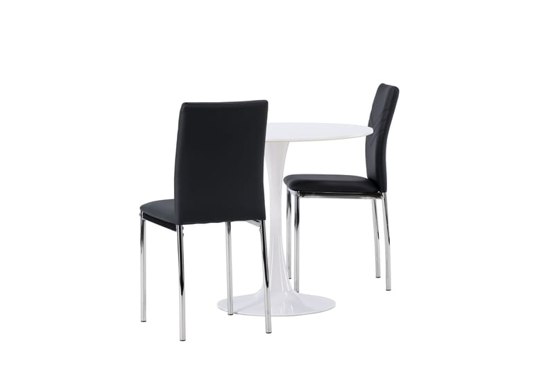 Hamden Spisegruppe 80 cm Rund med 2 Lily Stoler - Svart - Møbler - Bord - Spisegruppe