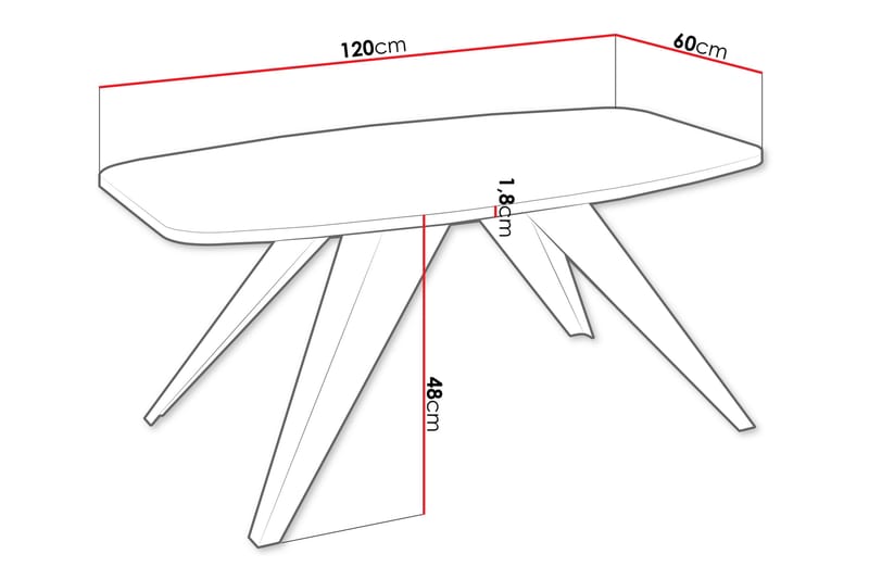 Hilts Sofabord 120 cm - Svart - Møbler - Bord - Sofabord & salongbord