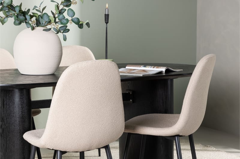 Isolde Spisegruppe 180 cm Oval med 4 Polar Stoler - Beige - Møbler - Bord - Spisegruppe