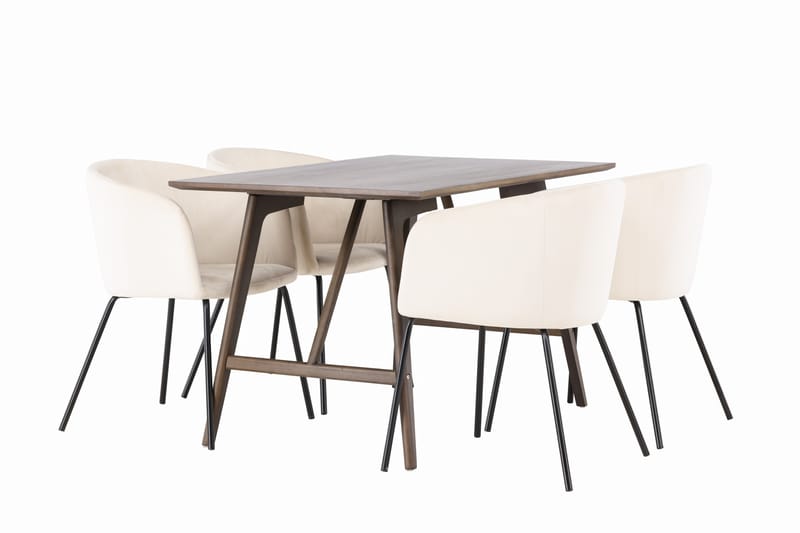 Kaseidon Spisegruppe 120 cm Rektangulær med 4 Berit Stoler - Beige - Møbler - Bord - Spisegruppe