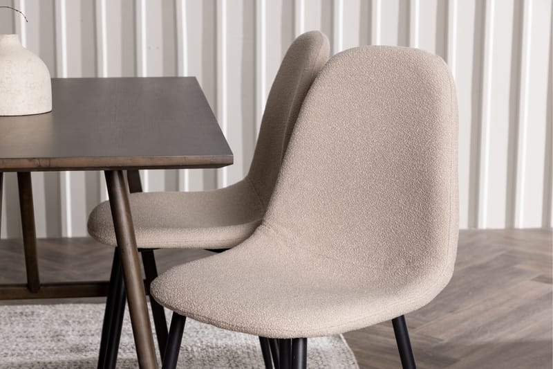 Kaseidon Spisegruppe 120 cm Rektangulær med 4 Polar Stoler - Beige - Møbler - Bord - Spisegruppe