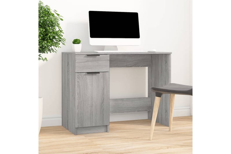beBasic Skrivebord grå sonoma 100x50x75 cm konstruert tre - GrÃ¥ - Skrivebord - Databord & PC bord