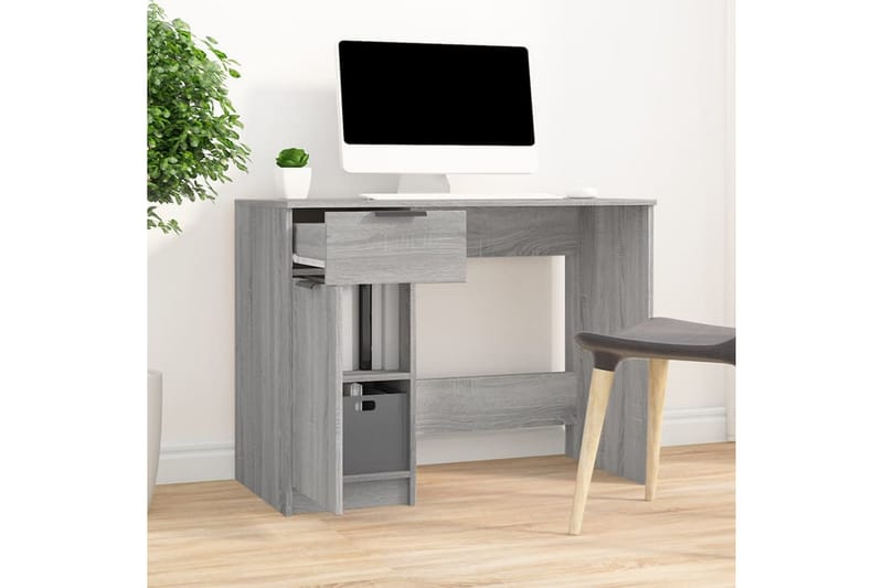 beBasic Skrivebord grå sonoma 100x50x75 cm konstruert tre - GrÃ¥ - Skrivebord - Databord & PC bord