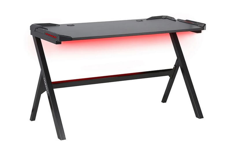 Spillebord Lynnfield 120 cm med LED-belysning - Svart - Møbler - Bord - Kontorbord - Gamingbord