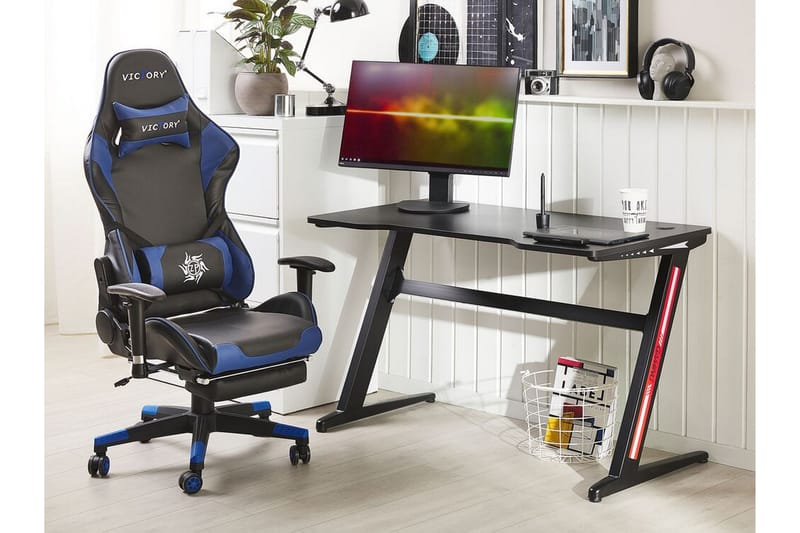 Spillebord Storden 120 cm med LED-belysning - Svart - Møbler - Bord - Kontorbord - Gamingbord