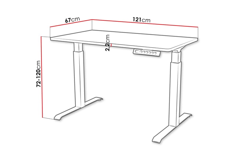 Adrianah Skrivebord 67x121 cm - Brun/Svart - Møbler - Bord - Kontorbord - Skrivebord