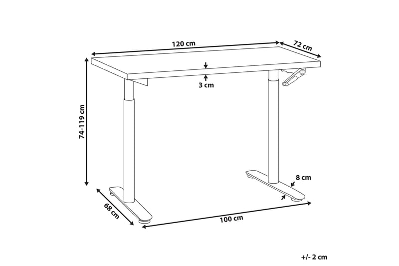 Banner Skrivebord 72x120 cm - Mørkt tre/Hvit - Møbler - Bord - Kontorbord - Skrivebord