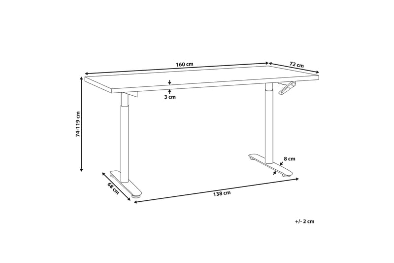 Banner Skrivebord 72x160 cm - Hvit - Møbler - Bord - Kontorbord - Skrivebord