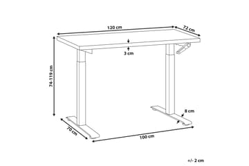 Bina Skrivebord 72x120 cm - Grå/Hvit - Møbler - Bord - Kontorbord - Skrivebord