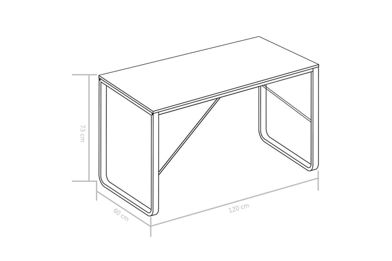 Databord svart og eik 120x60x73 cm - Møbler - Bord - Kontorbord - Skrivebord