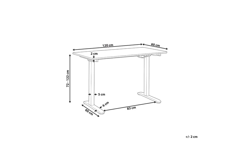 Faraday Skrivebord 60x120 cm - Hvit - Møbler - Bord - Kontorbord - Skrivebord