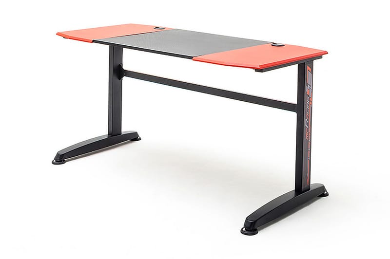 Gaming Skrivebord Fother 140 cm - Rød/Svart/Metall - Skrivebord - Databord & PC bord