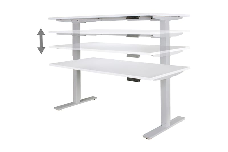 Hev- og Senkbar Skrivebord Lyngs 182 cm - Sølv - Møbler - Bord - Kontorbord - Skrivebord